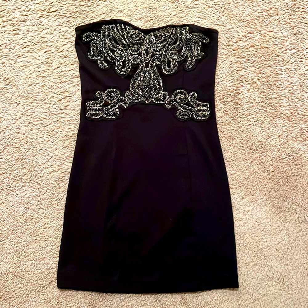 Free People black strapless dress